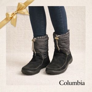 COLUMBIA Minx Moccasin Omni Grip-Black Waterproof Boots 8